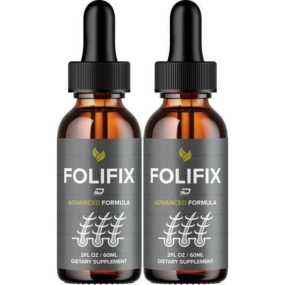 Folifix Liquid Drops – Folifix Hair Supplements Healthy Organic Support, 2 Pack, 2 Month Supply