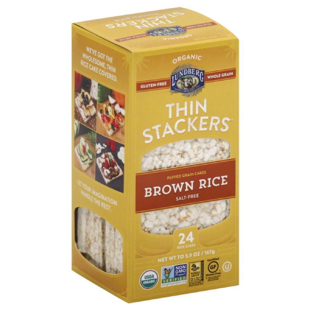 Lundberg SaltFree Brown Rice Thin Stackers Rice Cakes, 5