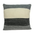 thumbnail image 2 of Nassau Collection Knitted Color Block Pattern Cotton Throw Pillow - 20" - Gray and Beige, 2 of 6