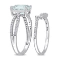 thumbnail image 3 of Everly Women's Aquamarine 14k White Gold Bridal Set, 3 of 6