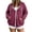 Hot Pink, variant on Plus Size Womens Caots Knit Zip up Hooded Long Sleeve Jackets Ribbed Textured Loose Jackets