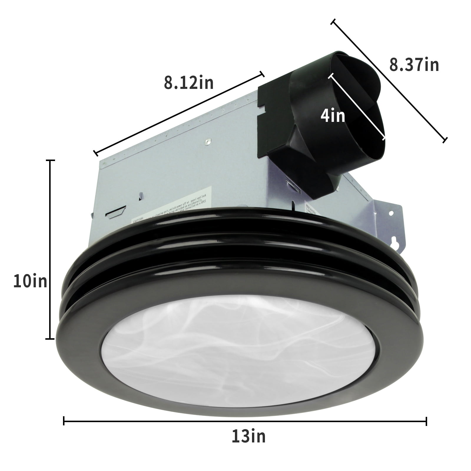 Ultra Quiet Bathroom Exhaust Fan with LED Light 80CFM 2.0 Sones Round Bathroom  Ventilation Fan with Frosted Glass Cover Matte Black - Walmart.com