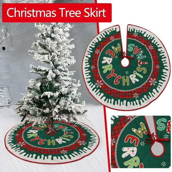 Upgraded Christmas Ornaments Christmas Tree Skirt 80CM Printed Tree Skirt Home Christmas Tree Decoration X
