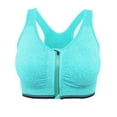 thumbnail image 5 of Womens Zip Front Sports Bra Wireless Post-Surgery Bra Racerback Yoga Sports Bras, 5 of 6