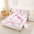 thumbnail image 2 of Erosebridal Dreamy Princess Bowknot Kids Bed Sheets,Pink Letter S Print King Sheets For Kids 4-Piece, 2 of 6