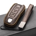 thumbnail image 5 of Vitodeco Genuine Leather Smart Key Fob Case Cover Protector with Leather Key Strap Compatible for 2020 - 2025 Porsche Cayenne, Macan, Panamera, 718, 911 (3-Button, Brown), 5 of 6