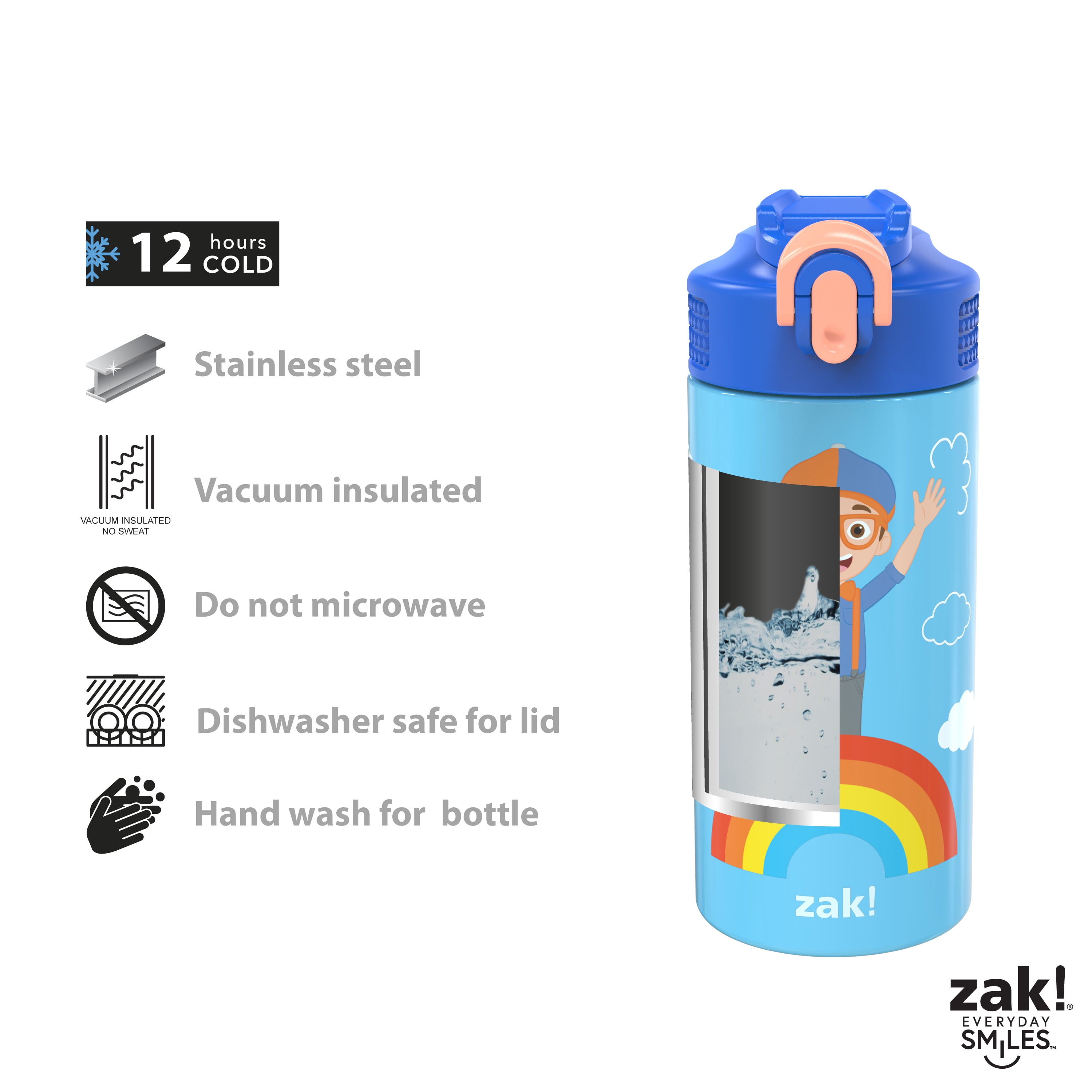 Fimibuke Kids Insulated Water Bottle - 14oz BPA-FREE Double Wall Vacuum  Tumbler 18/8 Stainless Steel Leak Proof Kids Cups with Straw Metal Water