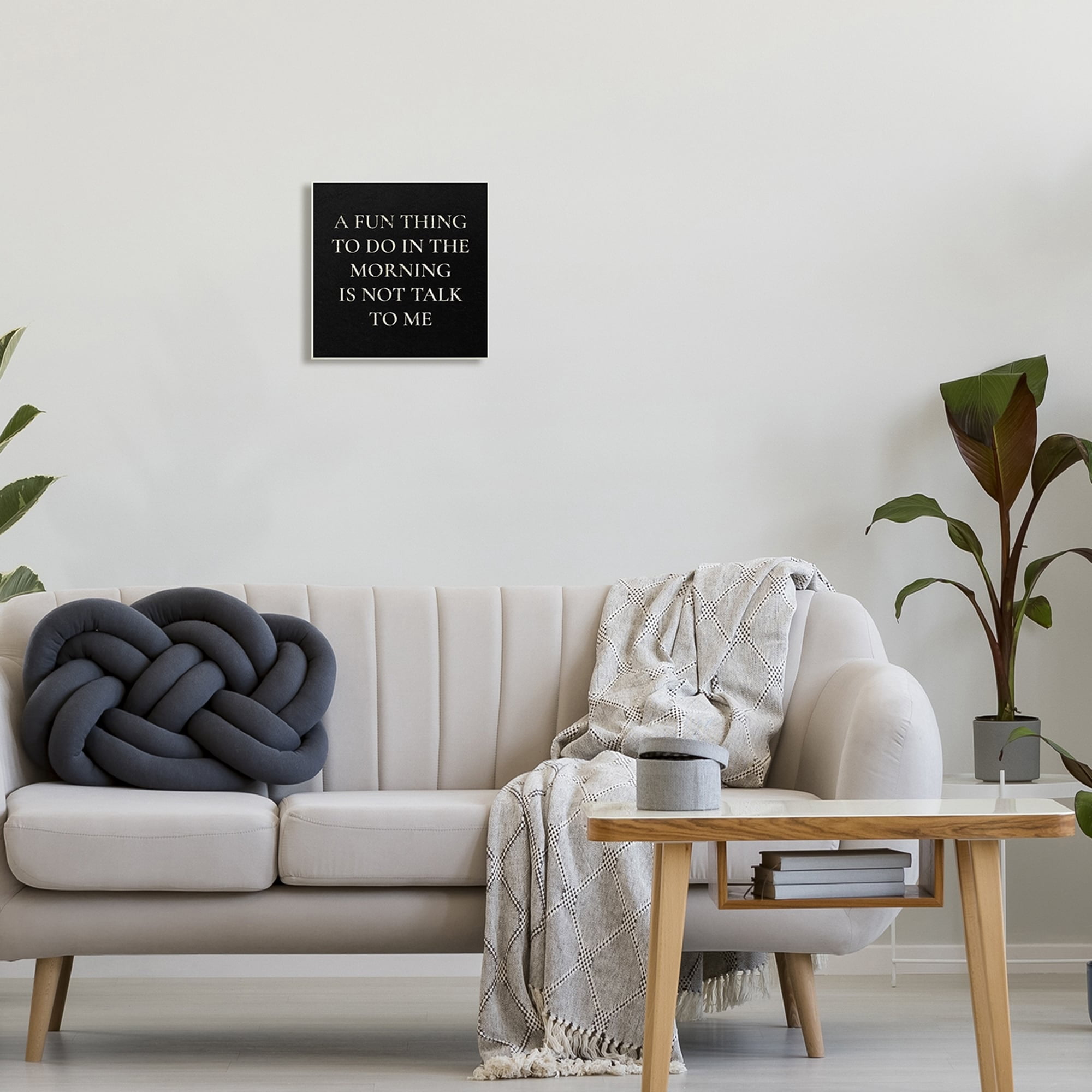 Stupell Industries Don't Talk To Me Silly Morning Quote Humor Wood Wall Art, 12 x 12, Design by Daphne Polselli