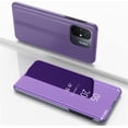 thumbnail image 2 of Mirror Flip Case for Xiaomi Redmi 12C Support Wireless Charging, Clear View Window with Kickstand Thin Ultra Phone Case for Xiaomi Redmi 11A/Redmi 12C QH Purple, 2 of 11