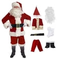 thumbnail image 2 of Disfraz de Papá Noel, traje completo de Navidad para adultos, traje de Papá Noel con sombrero, barba y golf, 7 Uds., 2 of 4