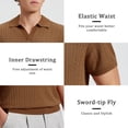 thumbnail image 4 of FEDTOSING Mens Knit Shirts Old Money Textured Short Sleeve V Veck Polo Sweater Summer Casual Shirt, 4 of 5