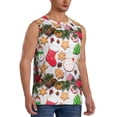 thumbnail image 2 of Haiem Men's Christmas Gingerbread Cookies Print Tank Tops Summer Sleeveless Cut Off Workout T-Shirts Fitness Vest Athletic Undershirts-Small, 2 of 8