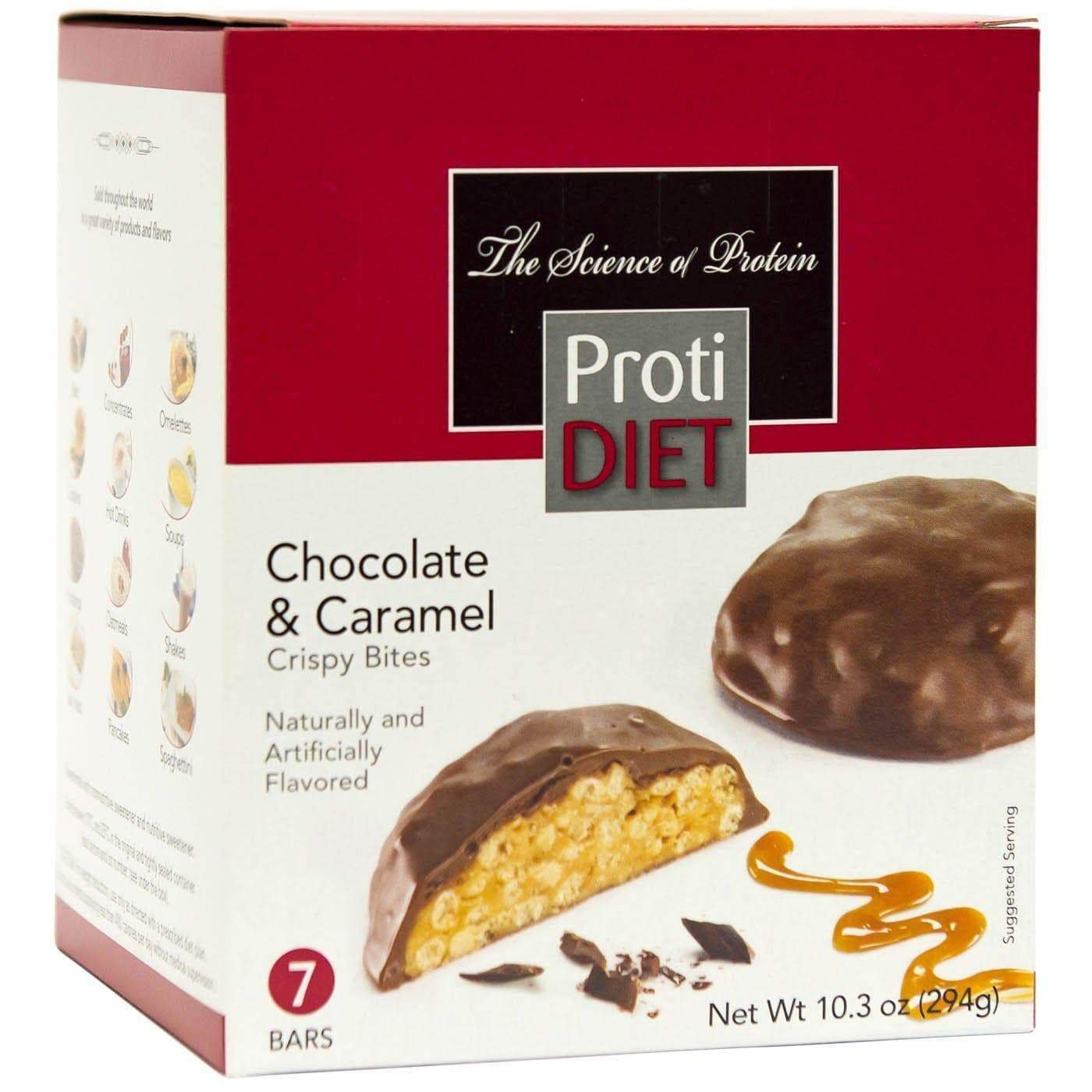 ProtiDiet Protein Crispy Bites Chocolate & Caramel 7/Box High