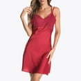 thumbnail image 2 of Sngxgn Women's Nightshirt Short Sleeve Soft Nightgown Sleep Dress With Pocket(Red,L), 2 of 9