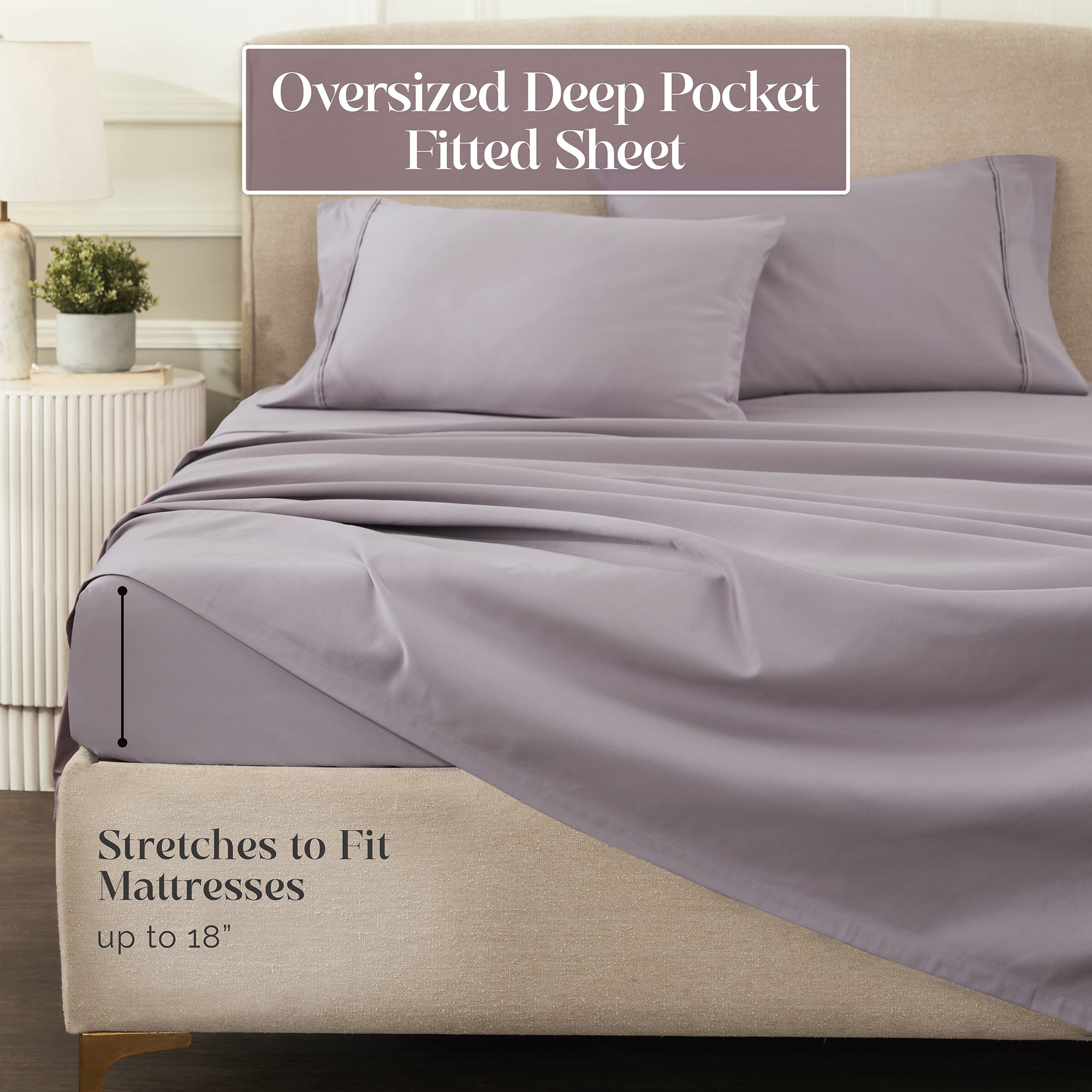 Superior Egyptian Cotton Eco-Friendly 1200 TC Sheet Set, Full, Zephyr