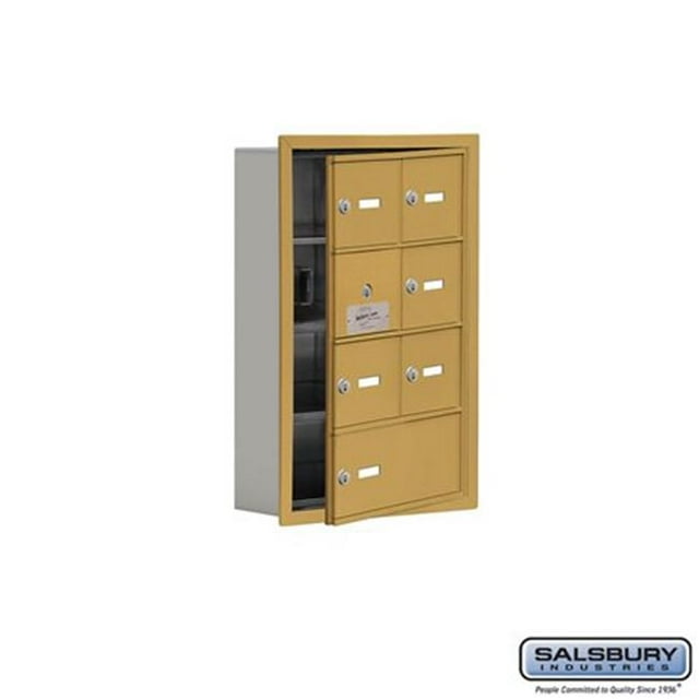 Salsbury 19145-07GRK 16.25 x 24.25 x 5.75 in. Cell Phone Storage Locker with Front Access Panel - Recessed Mounted, Master Keyed Locks - Gold