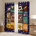 thumbnail image 2 of Castle Fairy Western Cowgirl Cowboy Black Out Curtains for Adults Boys Girls,Geometric Plaid Grid Curtains Pack of 2 (42x63 Each),Exotic Style Vintage Aesthetic Bedroom Curtains Home Decor, 2 of 6