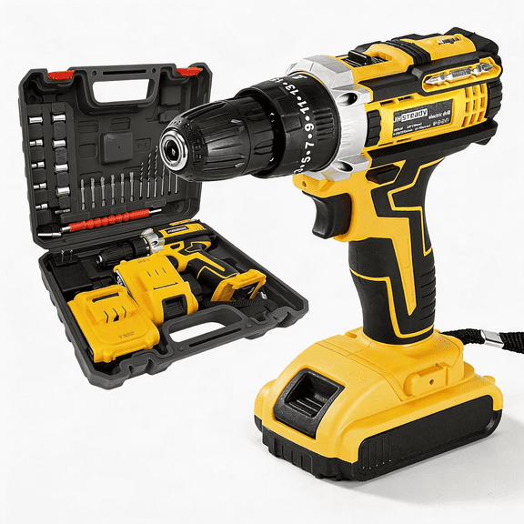 21V Cordless Drill Driver Kit, 25 1 Clutch, 1 Batteries & Charger, Complete Drill Set with Carry Case, Ideal for Home Improvement, Household Repairs & DIY Projects