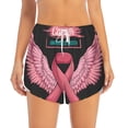 thumbnail image 2 of Goofa Ribbon With Angel Wings Printed Women 2 in 1 Running Shorts,Quick Dry Athletic Workout Shorts,High Waisted Athletic Shorts with Liner Pockets-Large, 2 of 9