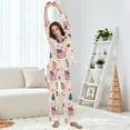 thumbnail image 5 of FORMRS Womens Pajama Set Long Sleeve Top and Pants with Pockets Soft Comfy Lounge Sleepwear, Sizes S-2XL, Blue Christmas Santa, 5 of 7