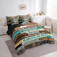 thumbnail image 4 of Homewish Old Barn Door Twin Bedding Sets 7-Piece, Brown Teal Farmhouse Bedding Comforter Set, Western Rustic Theme Reversible Sheet Sets, Ultra Soft Bedroom Decor, 4 of 8