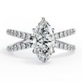 thumbnail image 2 of IGI Certified Lab Grown Diamond Engagement Ring | Center 12x6mm Marquise Cut Criss Cross Solitaire Halo Promise Rings For Women In 14k White Gold | F-G, VS-SI Quality (1.85 Ctw) Ring Size9.5, 2 of 7