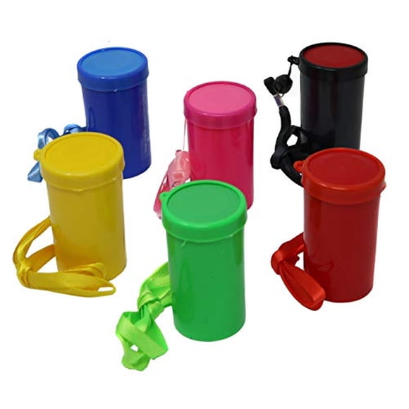 Hornos de aire de aire en colores surtidos Fun Stadium Noisemakers - Mini silbatos de bocina de aire de 3 pulgadas (paquete de 12)