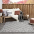 thumbnail image 5 of Nourison Easy Care Indoor/Outdoor Silver Grey 6' x 9' Area Rug, Moroccan, Trellis, Bedroom, Living Room, Backyard, Deck, Patio, Easy Clean, Non Shedding, 5 of 10