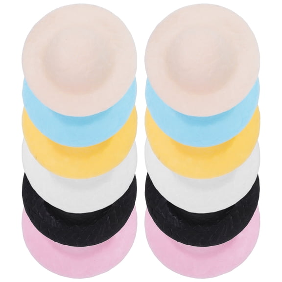 OFFIGAM 24Pcs Straw Hats for Dolls Beach Accessories Doll Hats