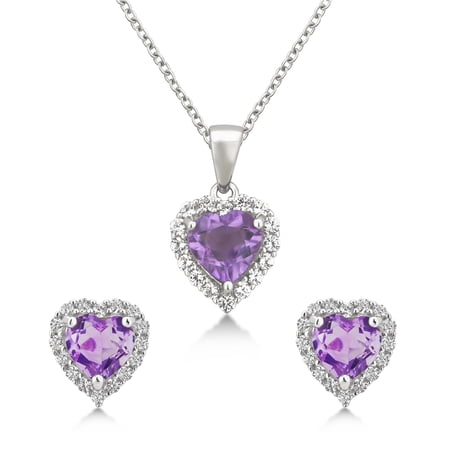Arista 1/2 Carat T.W. Cubic Zirconia Women's Pendant & Earring Set in Sterling Silver, 18"
