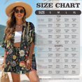 thumbnail image 7 of Xoenoiee Mushroom Dragonfly Daisy Print Women's 2 Piece Outfit Cover Up Half Sleeve Blouse Shorts Set Summer Beach Vacation Resort Wear Plus Size, L, 7 of 7