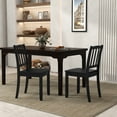 thumbnail image 4 of Gymax Wood Dining Chair Set of 4 w/ Rubber Wood Legs Curved Backrest for Kitchen Black, 4 of 10