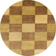 thumbnail image 1 of Ahgly Company Indoor Round Abstract Sedona Brown Checkered Area Rugs, 3' Round, 1 of 6