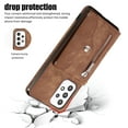 thumbnail image 5 of RFID BLOCKING Wallet Case for Samsung Galaxy A53 5G with Card Holder, Zipper Pocket Kickstand Function Shockproof Purse Phone Cover with Removable Shoulder Strap & Wrist Strap, Brown, 5 of 10