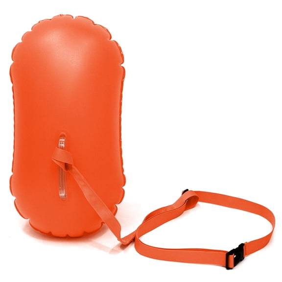 Rupoun Inflatable Swimming Bag Airbag Waterproof PVC Snorkeling Life Buoy Float Bag High Visibility Swim Safety Float Bubble with Adjustable Waistband for Open Water Kayaking Boating Orange