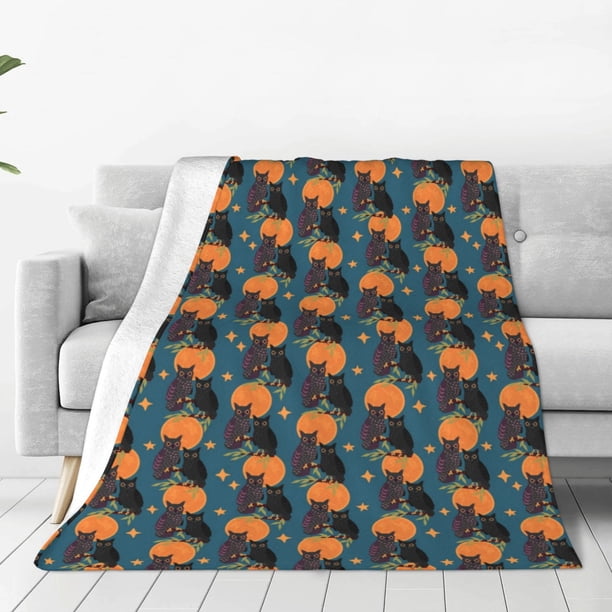 Fotbe Owls In Cartoon Style Manta de Franela Acolchonada con Estampado, Súper Suave y Esponjosa, Extra Grande para Sofá, Cama, Uso Todo el Año-40"x30"
