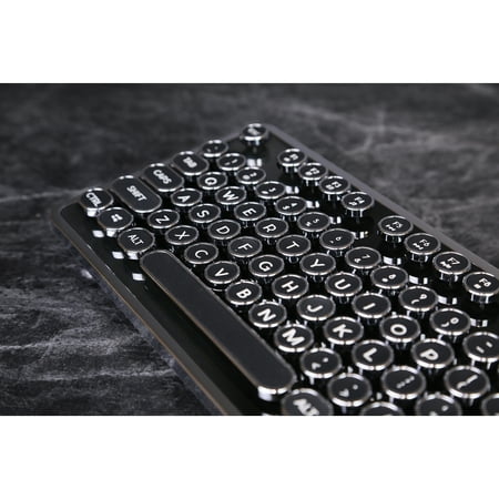 AZIO - MK-RETRO-01 Full-size Wired Mechanical Keyboard - Black/white