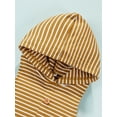 thumbnail image 5 of Seyurigaoka Newborn Baby Romper, Infant Toddler Hooded Stripe Printed Sleeveless Buttons One Piece, 5 of 9