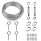 thumbnail image 1 of Kit para colgar cuerda de acero inoxidable, cuerda de acero inoxidable revestida de 15 m/2 mm, con tensor M5 y gancho de ojo, cuerda de acero de 2 mm y tensor para plantas trepadoras, tendederos,, 1 of 5