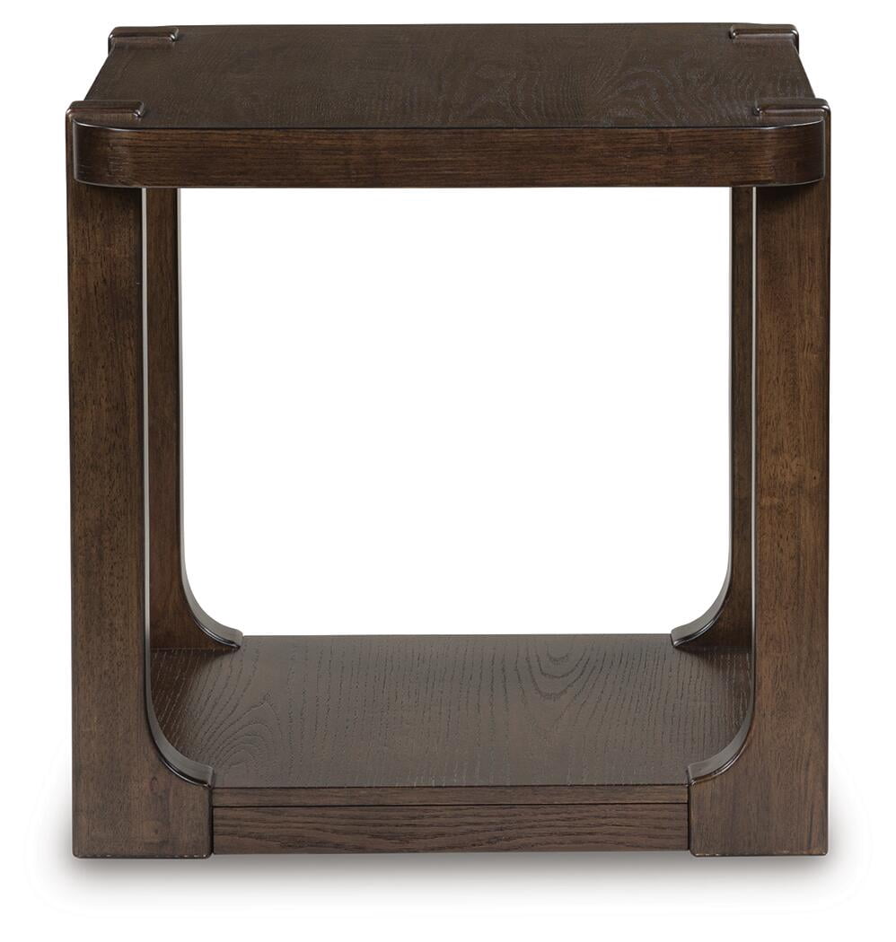 Signature Design by Ashley Breckington Rectangular End Table Table with Storage Shelf, Dark Brown