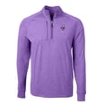 thumbnail image 2 of Men's Cutter & Buck  Heather Purple Kansas State Wildcats Vault Adapt Eco Knit Heathered Recycled Raglan Quarter-Zip Top, 2 of 3