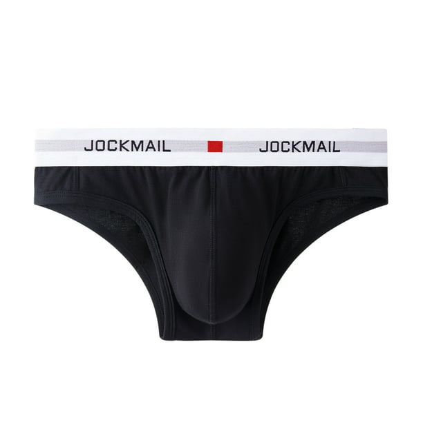 TIHLMK Men's Underwear Briefs Trendy Personality Brand Youth Half-Pack Hip  Pants 