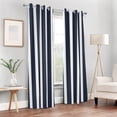 thumbnail image 6 of Blackout Curtains Window Curtain for Bedroom Living Room 1 Panel 82"x42" Navy Blue and White Striped, 6 of 8
