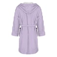 thumbnail image 5 of MEICHEN Bath Robes for Women Fashion Hooded Fleece Robe Soft Warm Bathrobe Cute Striped Plush Loungewear with Pockets Women's Essentials Summer Sleepwear, 5 of 5