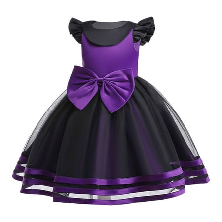 

Generic Kids Girl Halloween Outfit Pumpkin Cat Short Sleeve Tulle Halloween Dress Holiday Autumn Winter Clothes for Catwalk Performance Holiday Party Wedding Christmas（4-5 Years Purple）