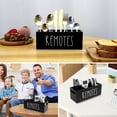 thumbnail image 6 of TV Remote Control Holder with 3 Compartment for Living Room Wooden Controller Organizer Smooth Bedside Table Organizer for Nightstand Black, 6 of 11