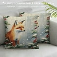 thumbnail image 3 of GOSMITH &nbsp;Rustic Farmhouse Winter Animal Bird Fox Rabbit Decorative Throw Pillow Covers, Christmas Deer Gifts,&nbsp;Christmas Tree Snowflake Pillow Cases Kids Room Bed Sofa Decor Set of, 3 of 5