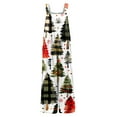 thumbnail image 4 of Women's Sleeveless Christmas Print Jumpsuit - Casual Cotton Romper, White Size L, 4 of 7