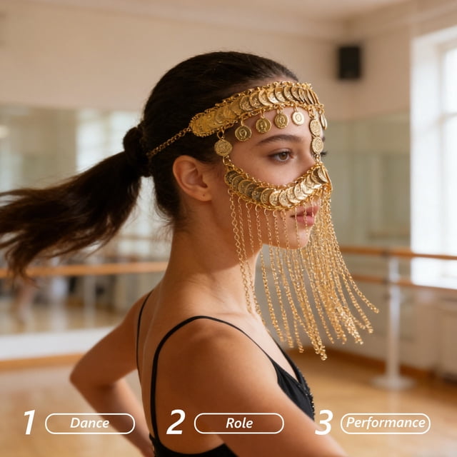 unbranded Velo Con Monedas Para Danza De Estilo Máscara Para