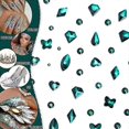 thumbnail image 2 of 560pcs Rose Pink 3d Rhinestones for Nail Art Diy Craft Flat Back Glass Crystal Gemstone Set Nail Decoration, 2 of 4